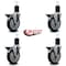 Service Caster 5'' Thermoplastic Rubber Swivel 1-3/4'' Expanding Stem Caster Set with Brake, 4PK SCC-EX20S514-TPRB-PLB-134-4 - alternate 3